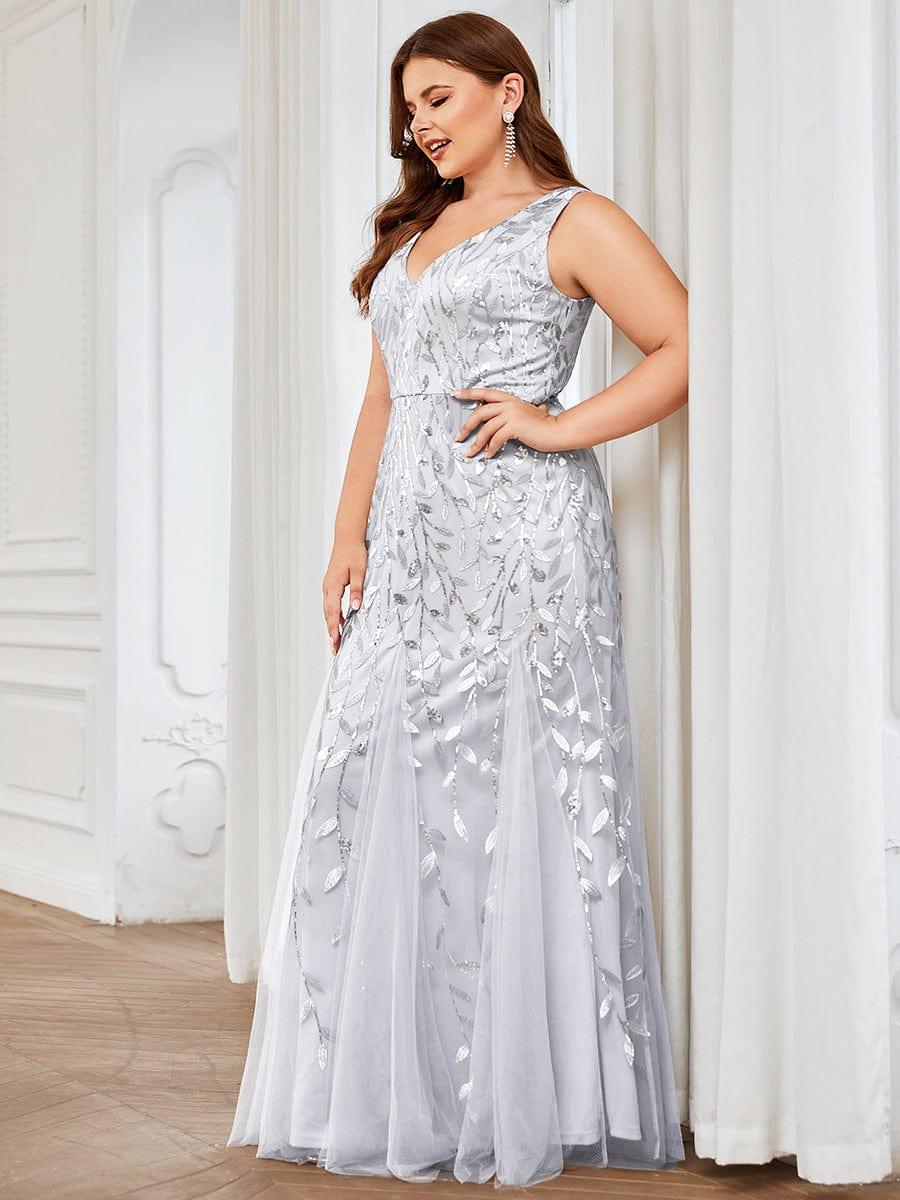ever ORIEL|Women's Double V-Neck Fishtail Sequins Evening Dress