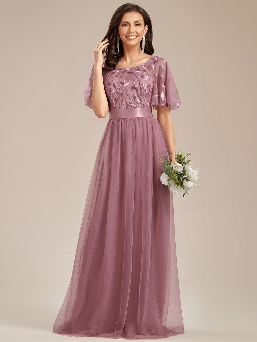 ever SAPHIR|Robes de cérémonie longues à manches courtes et broderies A-Line