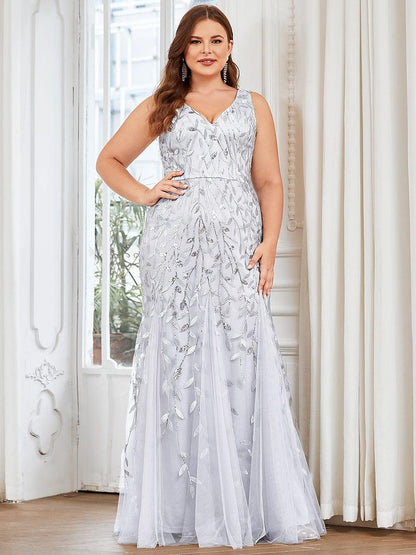 ever ORIEL|Women's Double V-Neck Fishtail Sequins Evening Dress