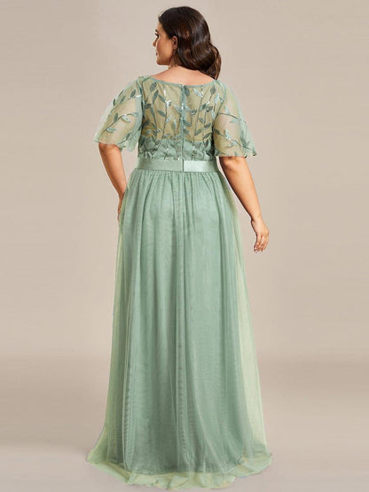 ever SAPHIR|Robes de cérémonie longues à manches courtes et broderies A-Line